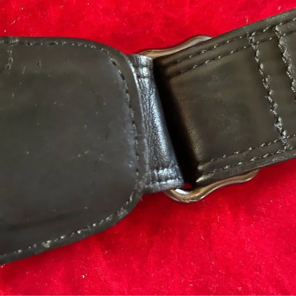 Tumi Black Leather Luggage Strap